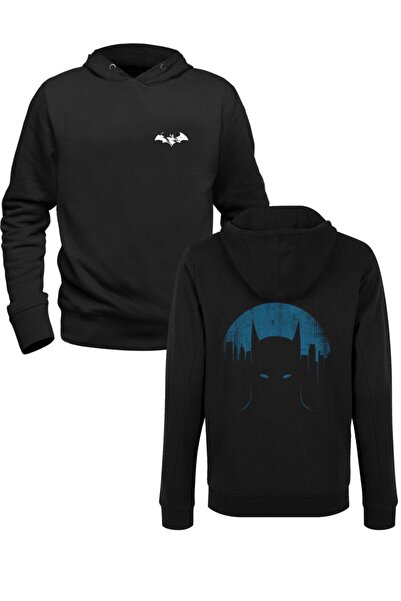 Alfa Tshirt سويت شيرت أسود مطبوع عليه صورة باتمان من الأمام والخلف