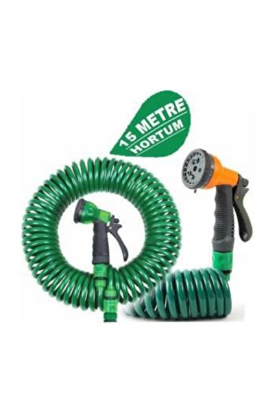Isonem Spiral Bahçe Sulama Hortum Seti 15 Metre