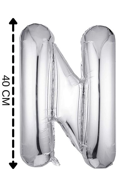 ELGALA Foil Balloon Letter N Helium Balloon 40 Cm Silver Color