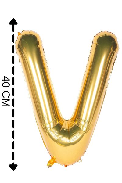 ELGALA Foil Balloon Letter V Helium Balloon 40 Cm Gold Color