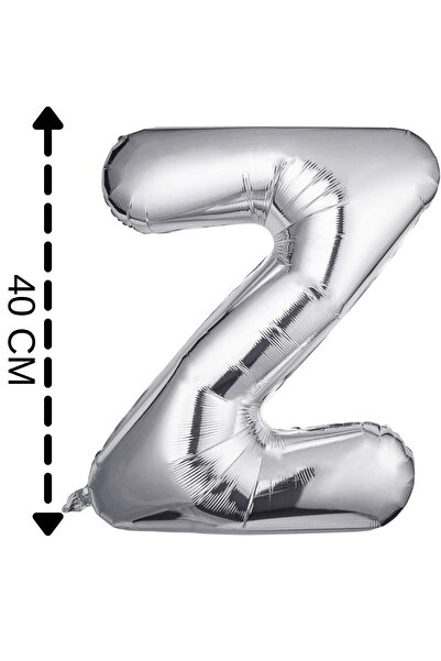 ELGALA بالون فويل حرف Z هيليوم 40 سم لون فضي