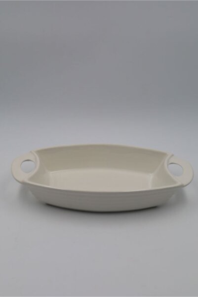 KRD Home Ecr-43 Öz Seramik Kulplu Fırın Kabı (25*17 Cm )