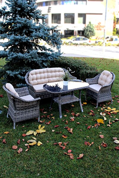 Flexy Garden Ratsa Home Orkide 2li Oturma Grubu 708 / Gri - Cappuccino Minder