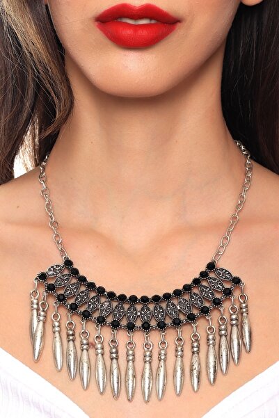 LABALABA Kadın Antik Gümüş Kaplama Tasarım Kolye