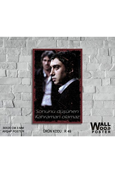 Deryalar Tablo Kurtlar Vadisi Polat Alemdar Ahşap Retro Poster A + Kalite 20x30