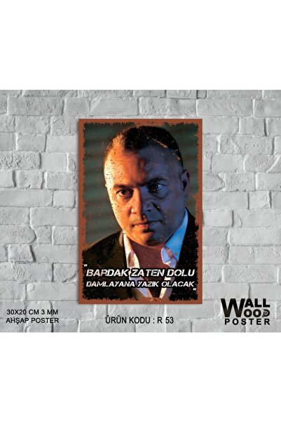 Deryalar Tablo Kurtlar Vadisi Çakır Ahşap Retro Poster A + Kalite 20x30