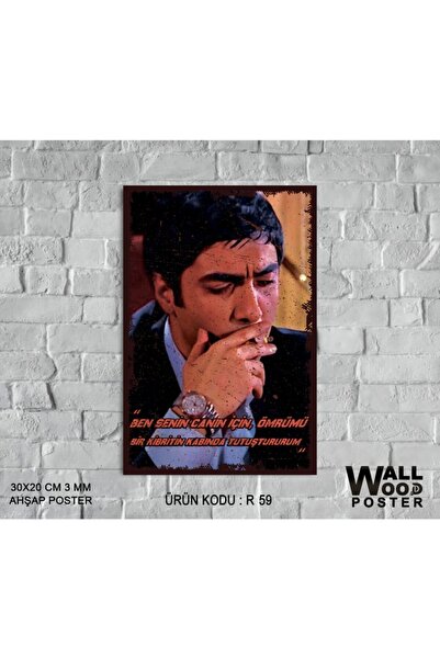 Deryalar Tablo Polat Alemdar Kurtlar Vadisi Ahşap Retro Poster A + Kalite 20x30