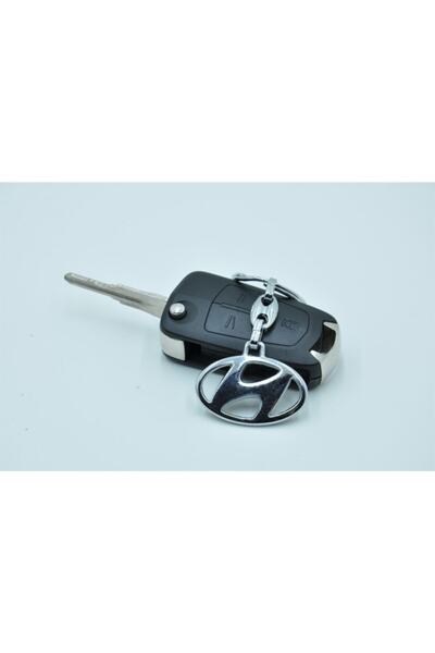 Bifirsat سلسلة مفاتيح مطرزة بشعار معدني فضي ثلاثي الأبعاد من Hyundai Model