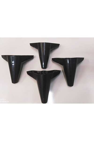 decobay Ekonomik 4 Adet 12 Cm Zirve Koltuk Sehpa Dolap Ayağı Siyah