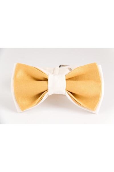 Aslı Türkoğlu Gold White Bow Tie for Boy
