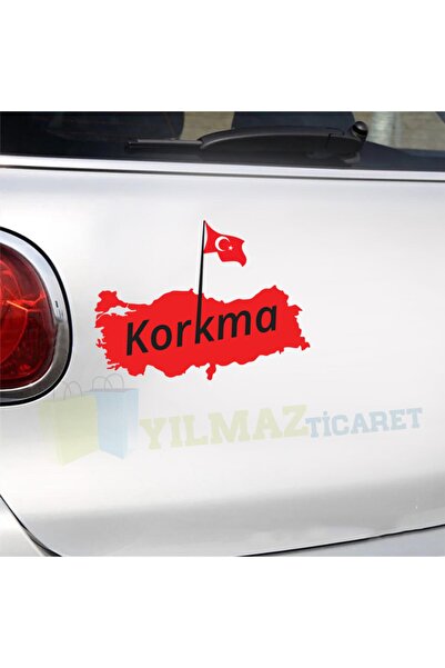 yılmazetic Türk Bayrağı Korkma Ön Arka Cam Bagaj Oto Sticker Etiket 1 Adet (4...