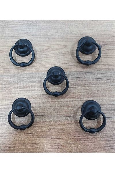 ARON (5 Pcs) Small Ring Pendulum Handle Matte Black Furniture Cloakroom Kitchen Cabinet Door Handle