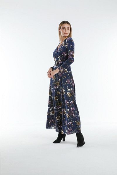 Apple Cix Rochie din catifea cu curea cu model floral