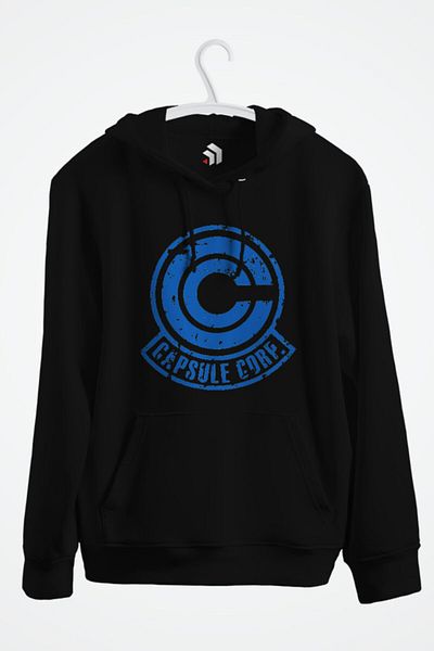 karikatürstore Capsule Corp Anime Printed Hooded Sweatshirt