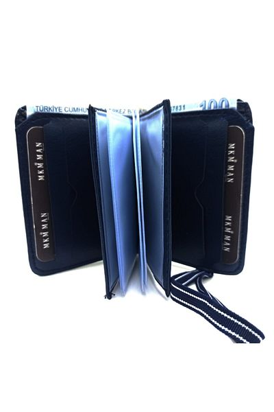 MKM MAN Men's Navy Blue Card Holder and Wallet