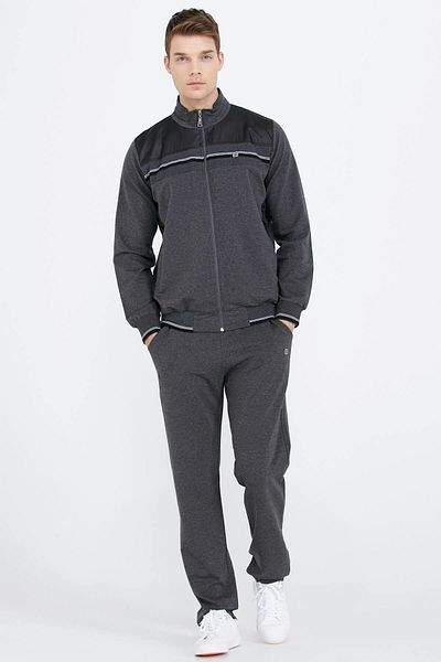 Sementa Stripe Detailed Men's Tracksuit - Anthracite