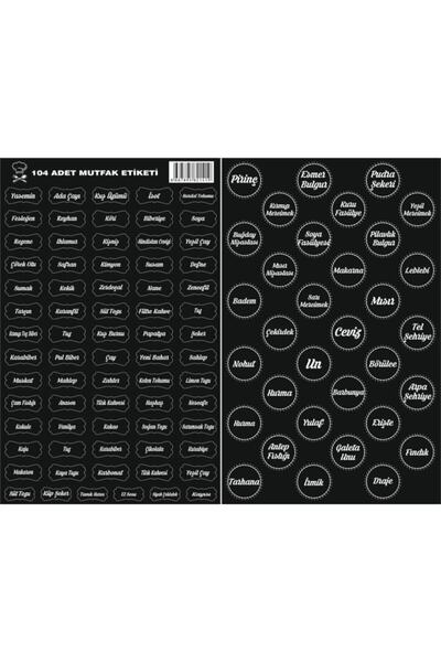 Holly Home & Accesories Etichetă pentru borcan cu nuci, condimente, leguminoase, autocolant, 104 bucăți