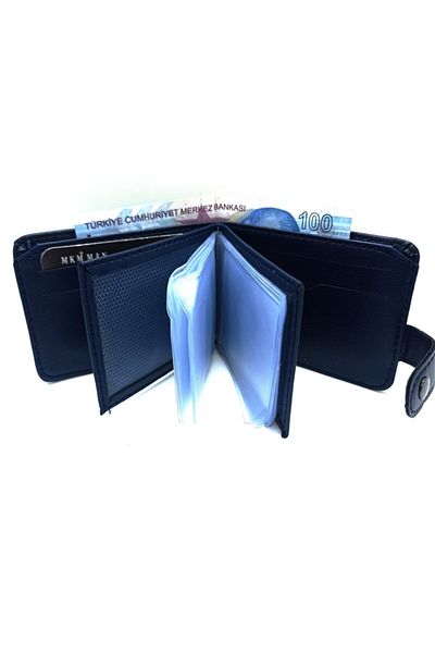 MKM MAN Men's Navy Blue Card Holder and Wallet
