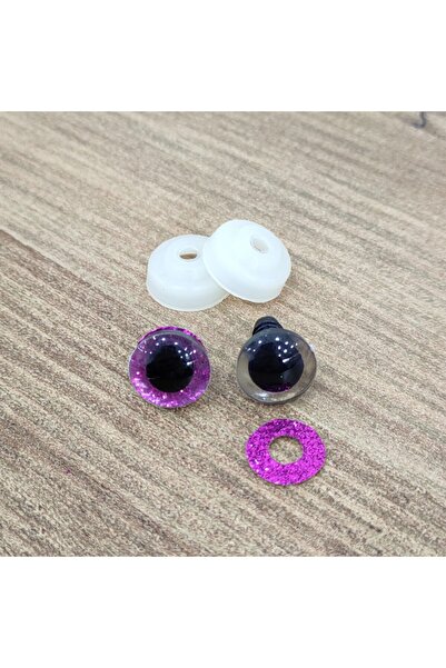 hobimon عين أميجورومي 14 مم لامعة ملونة - فوشيا - 10 قطع (5 أزواج) عين مقفلة