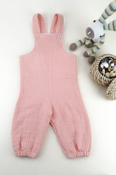 la mure baby 100% Cotton 4 Layer Muslin Baby / Child Strappy Jumpsuit Oeko-tex Certified