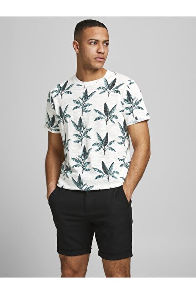 Jack & Jones Botanik alb pentru bărbați cu model tricou