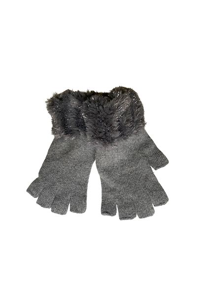 FUREVER FASHION Fingerless Gloves with Faux Fur