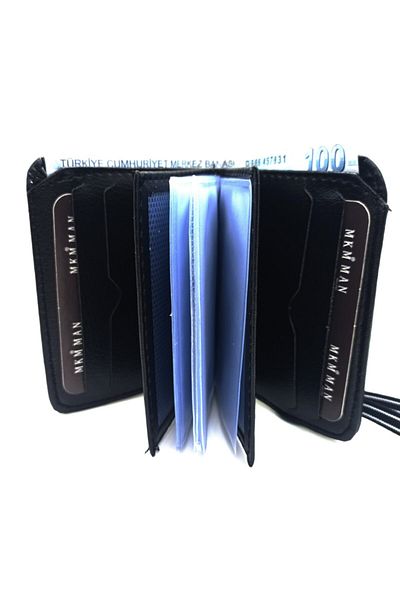MKM MAN Men's Black Card Holder and Wallet
