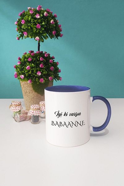 Hedizu Happy Grandmother Gift Mug Cup Navy Blue