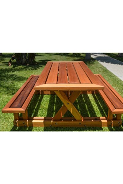 BUĞLEM Modern Ahşap Oturak 140 Bahçe Piknik Masa Sedir Koltuk