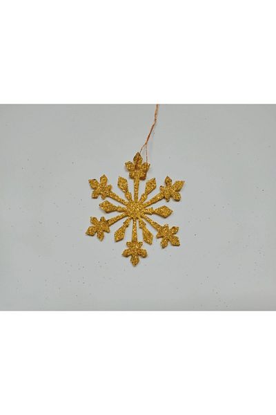 Seppetto Στολίδι Χριστουγεννιάτικο Δέντρο Glitter Eva Snowflake Gold 6 Τεμάχια