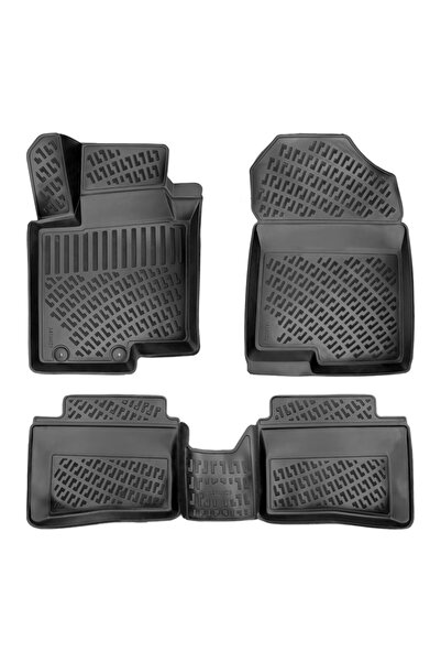 Rizline Hyundai Accent Blue 2011-2018 3d Siyah Kokusuz Havuzulu Paspas Takımı