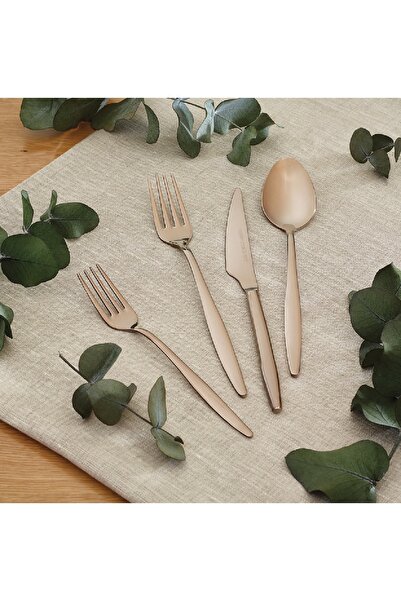 Emsan Goldinoks Yeni Mat Rosegold 24 Parça 6 Kişilik Çatal Kaşık Bıçak Takımı