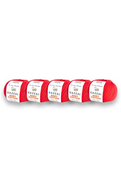 Gazzal Baby Cotton Amigurumi, Punch 5 Pack Πλεκτό κορδόνι χειρός, 50 gr (3460)