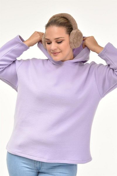 Seamoda Glugă din țesătură polară Sweat-liliac