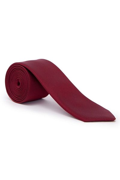 Gambocci Men's Burgundy Dobby Handkerchief Tie