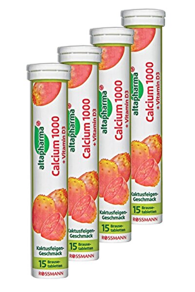 Altapharma أقراص تذوب في الماء 15 عبوة كالسيوم 1000+فيتامين د3 (4 قطع)