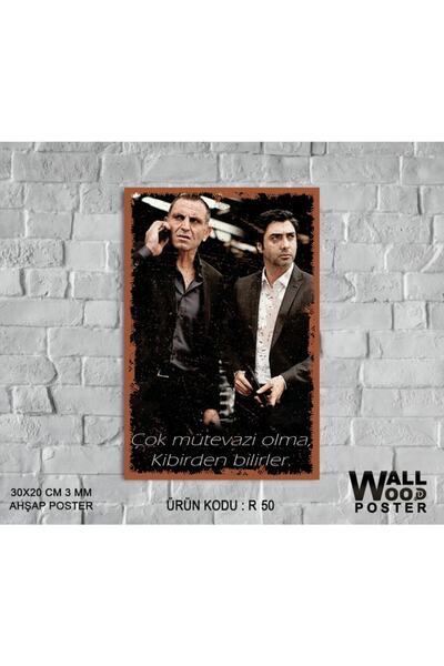 Deryalar Tablo Kurtlar Vadisi Polat Alemdar Memati Ahşap Retro Poster A + Kal...