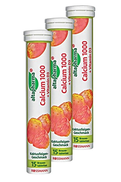 Altapharma أقراص تذوب في الماء 15 عبوة كالسيوم 1000+فيتامين د3 (3 قطع)