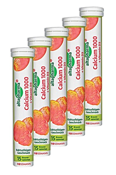Altapharma أقراص تذوب في الماء 15 عبوة كالسيوم 1000+فيتامين د3 (5 قطع)