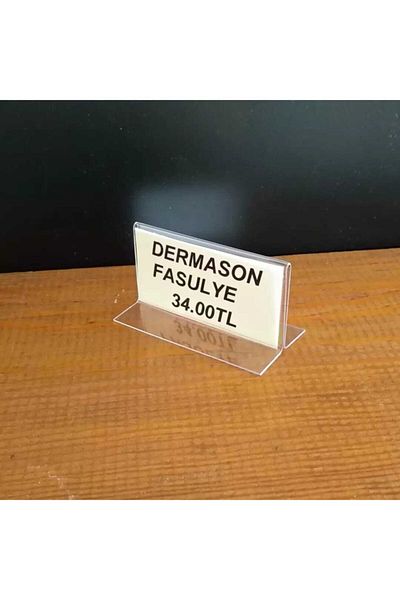ETİKETLİK FİYATLIK T Tip Transparent Pvc Label Holder 4X8 cm (40 Pcs) |   Countertop Price List – for Patisserie Deli