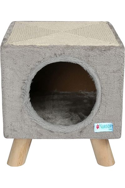 Nursoft Cat Scratcher with Wooden Legs and Nest