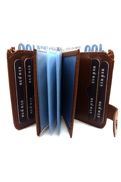 MKM MAN Men's Tan Card Holder and Wallet