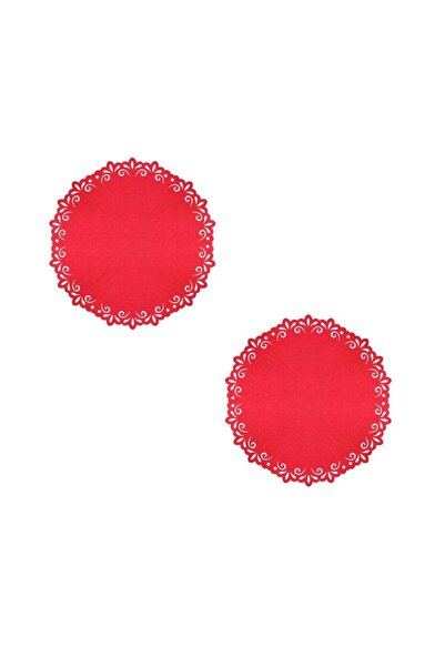Lora Davet Πρωτοχρονιάτικα στολίδια από τσόχα σουβέρ (6 ΤΕΜ) Κόκκινο - 16122