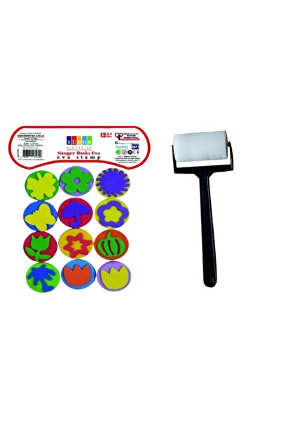 Arthobi Sünger Rulo Fırça, 12'li Eva Baskı, Çocuk Boyama Seti
