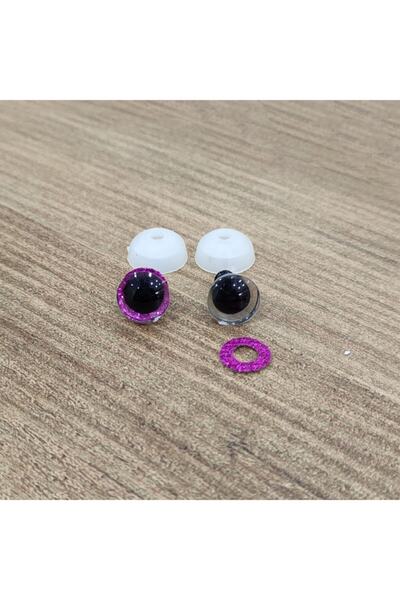 hobimon عين أميجورومي 12 مم لامعة ملونة - فوشيا - 10 قطع (5 أزواج) عين مقفلة