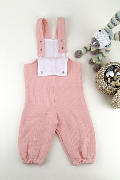 la mure baby 100% Cotton 4 Layer Muslin Baby / Child Strappy Jumpsuit Oeko-tex Certified