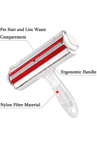 Vi Caro Lint Collector Roller Brush with Wheels Red