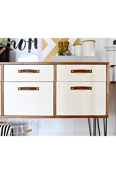 Bundera 3 Adet Tarçın 128 mm Dolap Çekmece Kulp LW-01 Rustik Deri Banyo Mutfa...