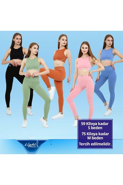 Light Black Ribbed Tights and Crop Set (Double Layer)