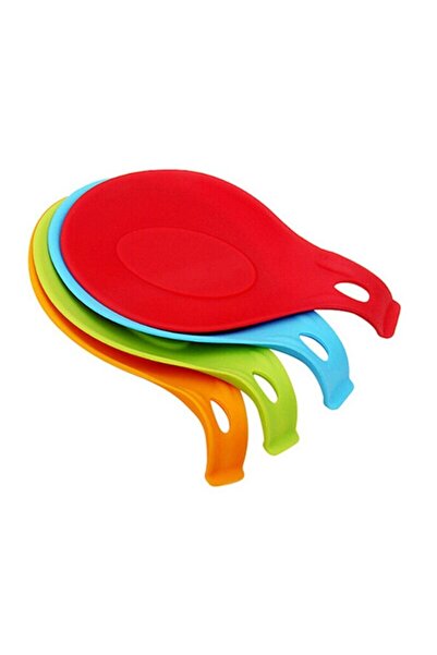 Bifirsat Silikon Kepçe Kaşıklık Altlığı Tezgah Üstü Kirli Kaşık Altlığı